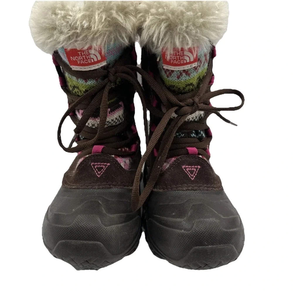 THE NORTH FACE Heat Seeker 200 Gram Insulation Boots Girls Sz 13 LaceUp Faux Fur